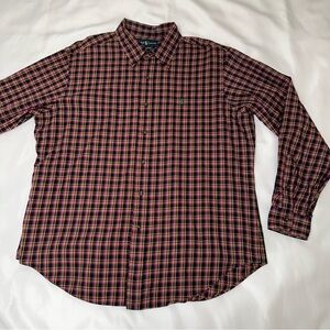 Ralph Lauren Men's‎ Plaid Button-Down Shirt XL 100% cotton